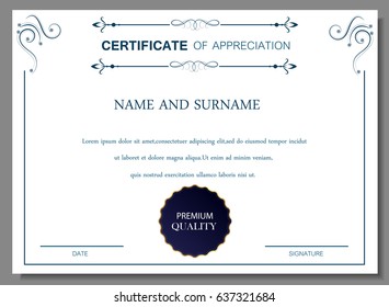 Vector certificate template.Elegant diploma design.