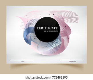 Vector certificate template.Modern diploma design.