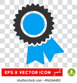 Vector Certification EPS vector pictograph. Illustration style is flat iconic bicolor blue and gray symbol on a transparent background.