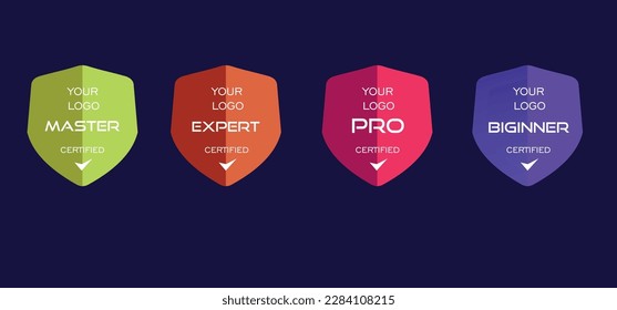 Vector Certified badge logo with shield shape template