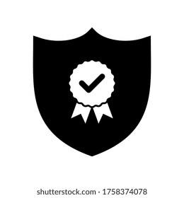 Protección certificada por vectores o Ilustración de escudo