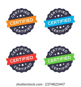 Etiquetas con distintivos de estrellas certificadas por vectores