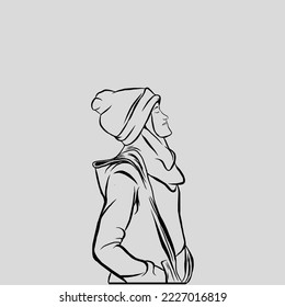 Vector cewek terbaru ll line art