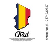 Vector Chad flag or map banner Chad flag with white background Vector illustration design Chad independence day banner design 