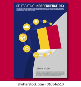 Vector Chad Independence Day Flyer template. Creative Brochure Title Page. National Day Leaflet design element. vector illustration