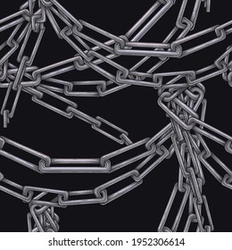 Vector Chain Black Seamless Pattern