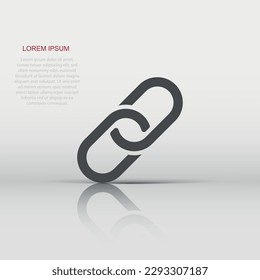 Vector chain icon in flat style. Connection sign illustration pictogram. Chain business concept.