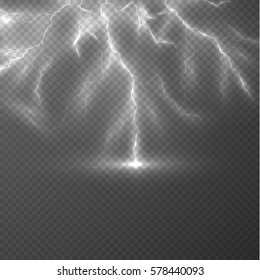 Vector chain lightning striking earth effect background. EPS10
