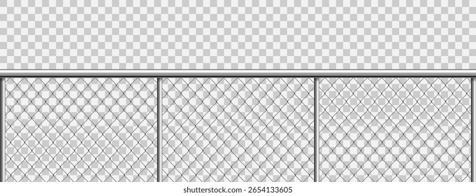 Vector Chain Link Fence on Transparent Background – Realistic Security Mesh
