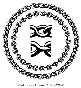 vector chain seamless silhouettes