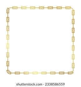 vector chain square frame from golden rope for element design 
