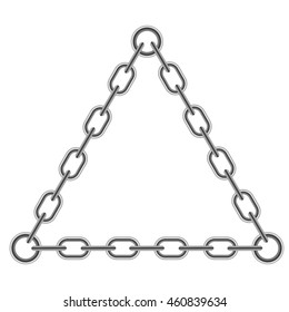 Vector Chain Triangle Frame Isolated on White Background