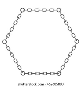 Vector Chain Triangle Frame Isolated on White Background