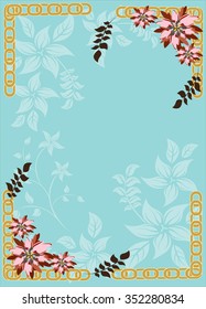  Vector chainge flower floral frame - Illustration decor 