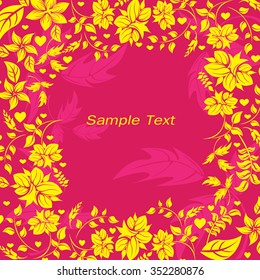  Vector chainge flower floral frame - Illustration decor 