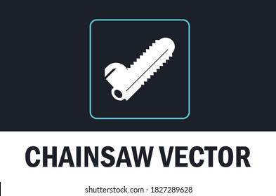 Vector of chainsaw icon. With dark theme background.