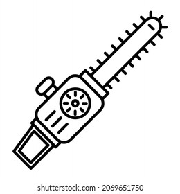 Vector Chainsaw Outline Icon Design
