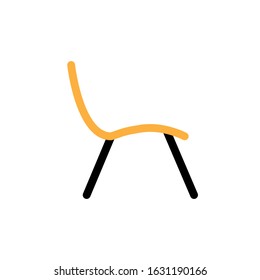 Vector chair icon. Line and two colour design template