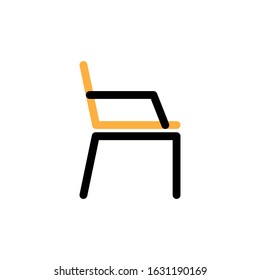 Vector chair icon. Line and two colour design template