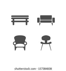 Vector Chair Icon Symbol Set