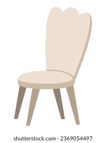 Vector chair illustration. Cute piece of furniture for having rest. French symbol icon isolated on white background
