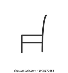 Icono de la línea de la silla del vector. Símbolo con estilo de contorno de moda. Ilustración vectorial aislada en un fondo blanco. 