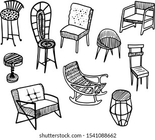 vector chairs, armchairs and stools