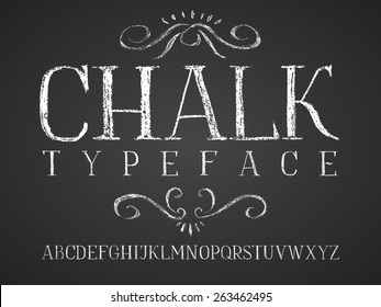 Vector chalk alphabet. Eps8. RGB. Global color. Gradients free