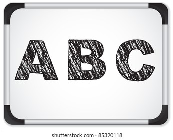 Vector - Chalk Alphabet on Whiteboard
