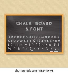 Vector Chalk Board and chalk font.