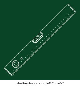 Vektorillustration Chalk Building Level. Messwerkzeug.