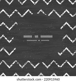 Vector chalk chevron blackboard circle frame seamless pattern background