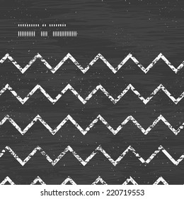 Vector chalk chevron blackboard horizontal frame seamless pattern background