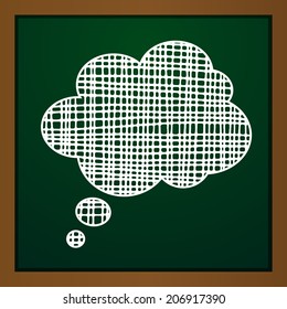 Vector chalk draw callout icon on greeb background. Eps10