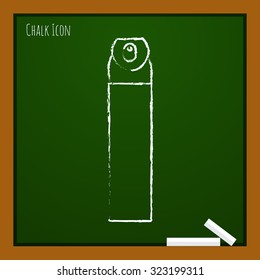 Vector chalk drawn doodle air freshener aerosol bottle on school board 