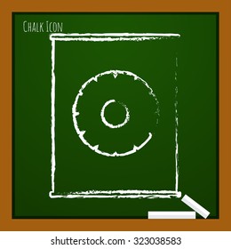 Vector chalk drawn doodle canned pineapple bottle on school board 