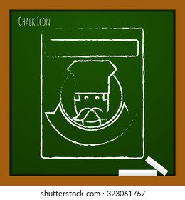 Vector chalk drawn doodle chef cook powder icon on school board 