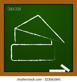 Vector chalk drawn doodle christmas hat icon on school board 