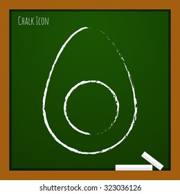 Vector chalk drawn doodle egg icon on school board 