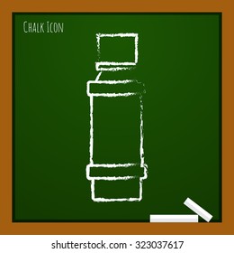 Vector chalk drawn doodle flavoring bottle on school board . Kitchen icon 