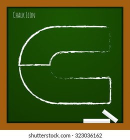 Vector chalk drawn doodle magnet icon on school board 