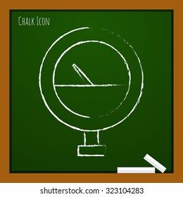 Vector chalk drawn doodle manometer icon on school board 