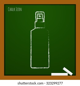 Vector chalk drawn doodle sprayer bottle on school board 