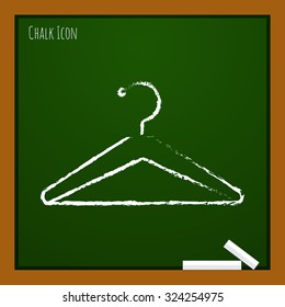 Vector chalk drawn doodle tailor hanger icon on school board 