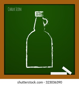Vector chalk drawn doodle vinegar bottle template 2 