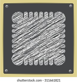 Vector chalk drawn sketch of biscuit icon on school blackboard  