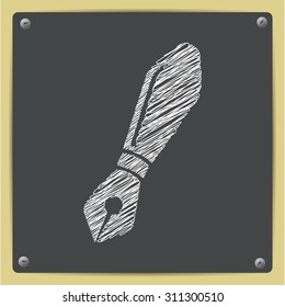 Vector chalk drawn sketch of fountain pen icon on school blackboard  