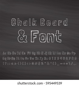 Vector Chalk Font  and Chalk Board.