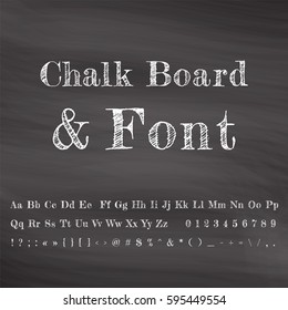 Vector Chalk Font  And Chalk Board.