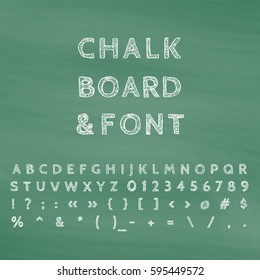 Vector Chalk Font  and Chalk Board.